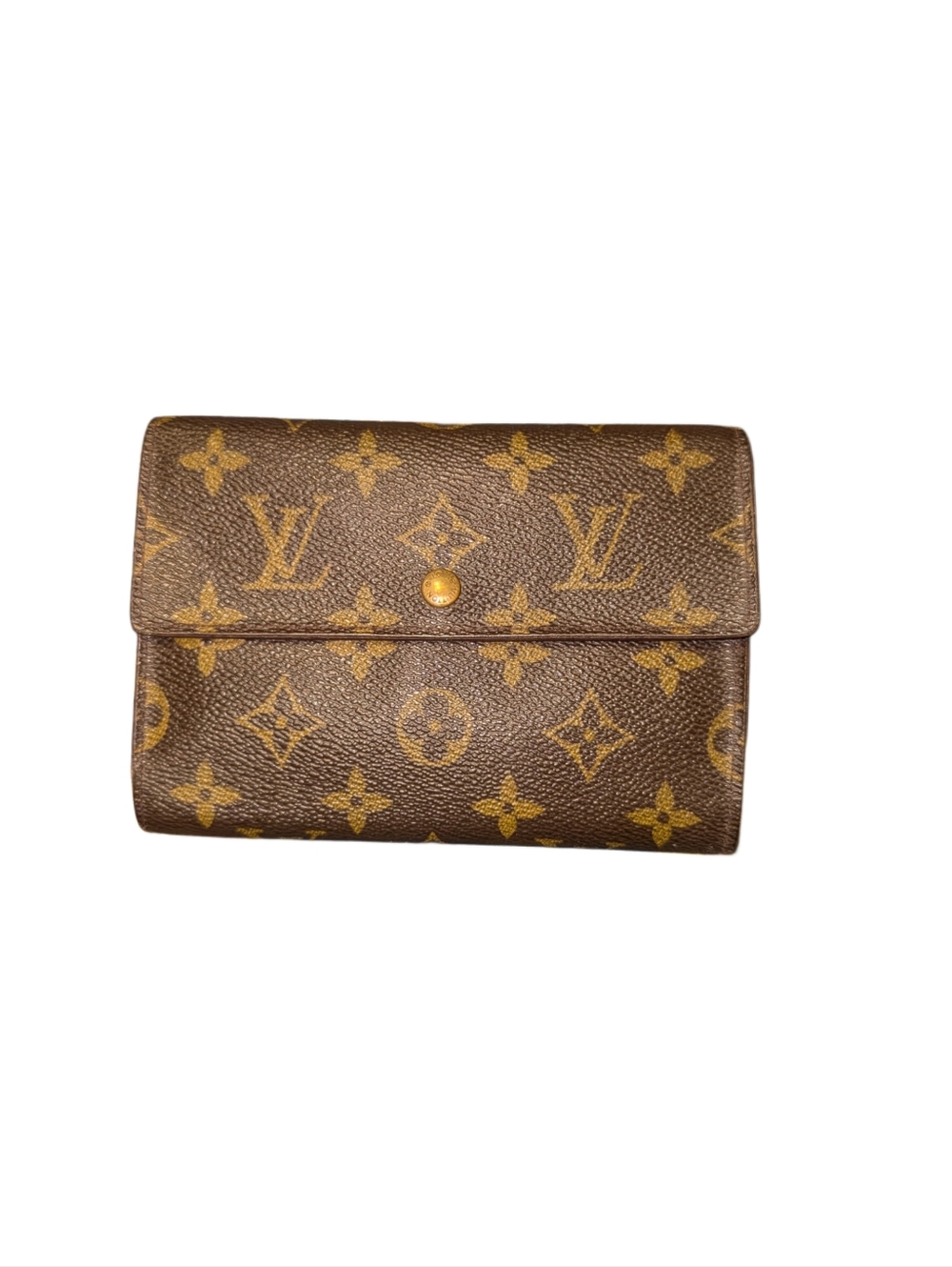 Louis Vuitton Monogram Long Wallet Snap Brown Canvas Authentic